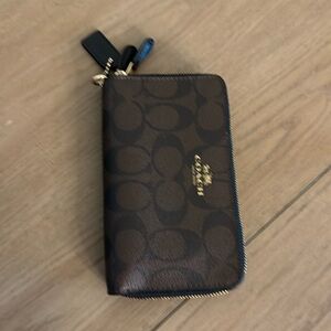 Coach double zip wallet